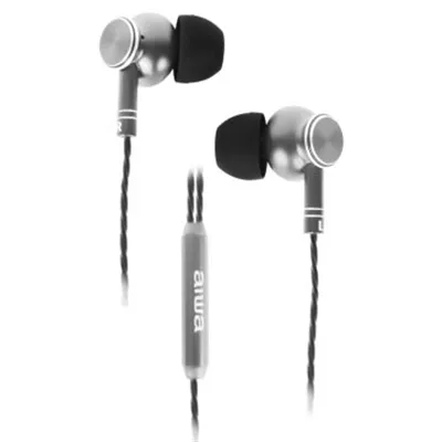 Auricular Intrauditivo Aiwa Estm-100tn Silver Cuerpo Metalico