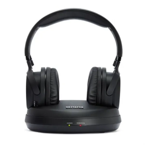 Auricular Headphone Wireles Rf Aiwa Whf-90d Conexion Recargables En Base Receptora Con Conexion Optica Sin Microfono