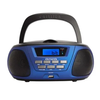 Radio Cd Bluetooth Portable Aiwa Boombox Bbtu-300 Blue 5w Rms