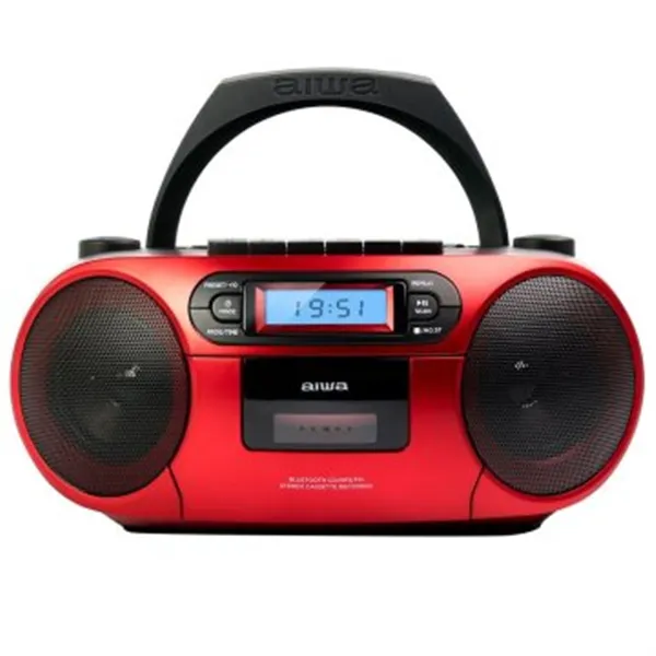 Radio Cd Bluetooth Portable Aiwa Boombox Bbtu-550 Red 6w Rms Bt Radio Fm Mp3 Casetes Y Usb