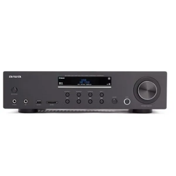 Amplificador Bluetooth Aiwa Amu-120bt Black Estereo De 120w Rms 7 Entradas Analogicas Phono Y Bt 5.0 Usb/sd