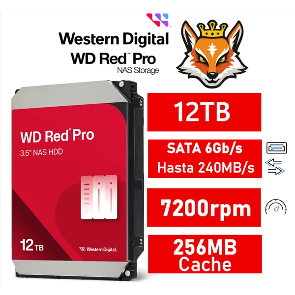 WD Red Pro NAS 12TB 7200rpm HDD 3.5" 256MB SATA 6GB/s