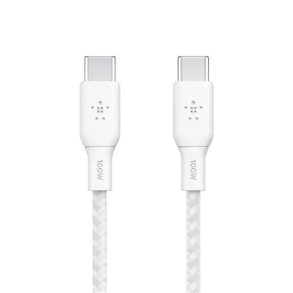 Cable Belkin Cab014bt2mwh Usb-c A Usb-c Boost Charge 2m 100w Doble Trenzado Blanco