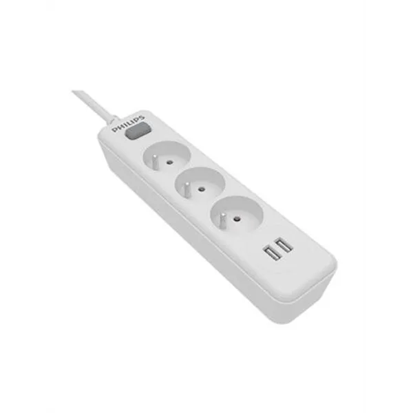 Regleta Alimentacion Para Pc Philips Spn3032wa/19 Color Blanco 2 Usb Proteccion Contra Sobretensiones