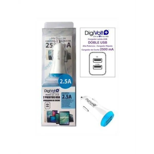 Cargador De Coche Digivolt Qc-2428 Doble Usb 2.5a Qc-2428