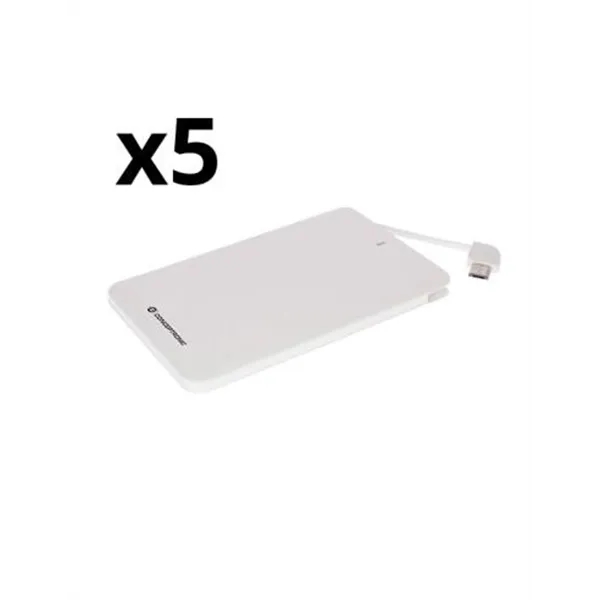 Kit 5 Unidades Powerbank Nortess 4.000mah Dual Conector Microusb / Iphone Color Blanco