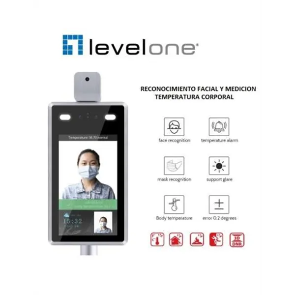 Camara Ip Con Medicion De Temperatura Y Reconocimiento Facial Level One 1080p