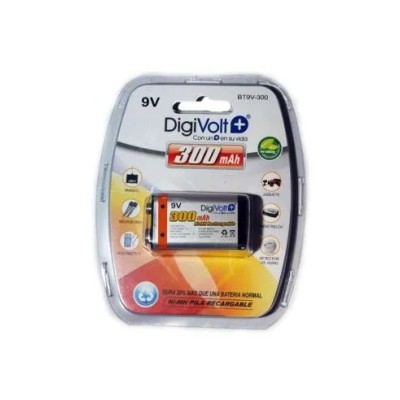 Pila Recargable 9v Lr61 1u Digivolt Bt9v-300 Ni-mh 300mah 9v