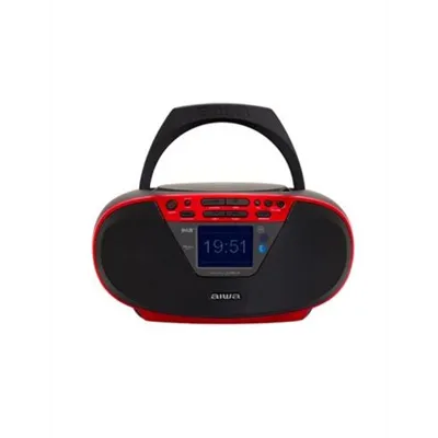 Radio Cd Bluetooth Portable Aiwa Boombox Bbtu-500dab/bk Rojo 6w