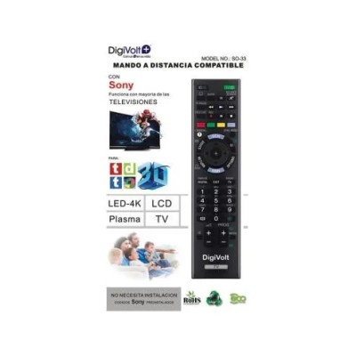 Mando Compatible Para Tv Sony So-33