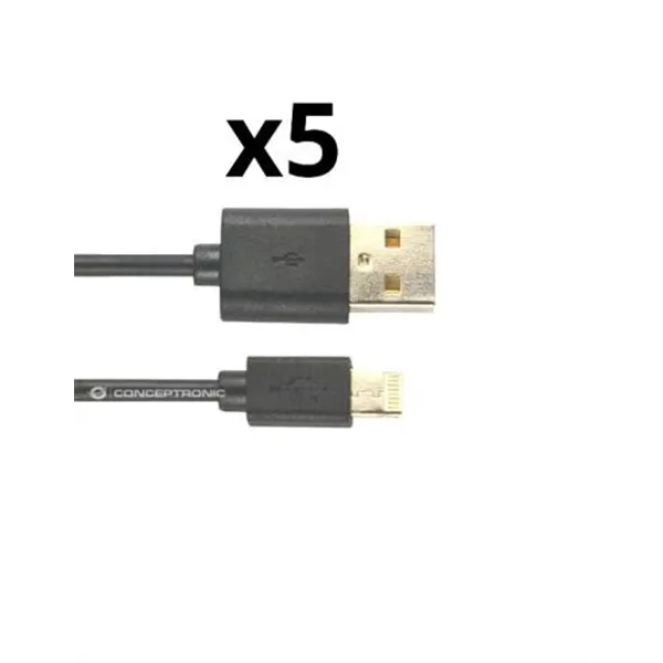 Kit 5 Unidades Cable Lighting Nortess Iphone 5 6/7/8/ X Ipad 1 Metro Color Negro