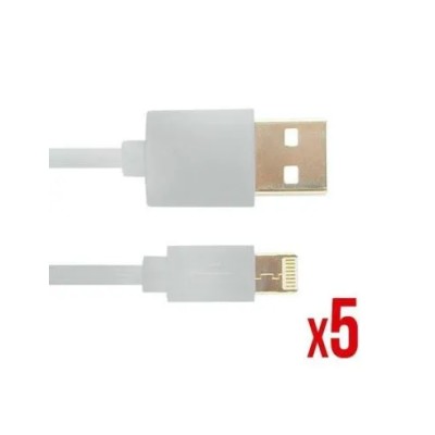 Kit 5 Unidades Cable Lighting Nortess Iphone 5 6/7/8/ X Ipad 2