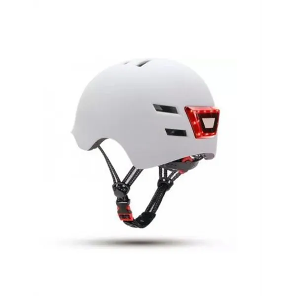 Casco Youin Homologado Color Blanco Talla L Con Led Frontal Y Trasero