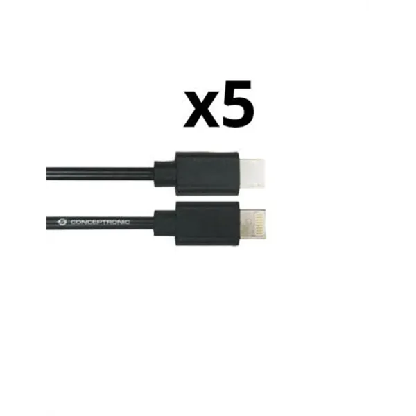 Kit 5 Unidades Cable Usb 3.0 A Macho A Usb-c Nortess 1metro Color Negro