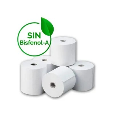 Pack De 8 Rollos De Papel Termico De 80x60mm Libre De Bisfenol A