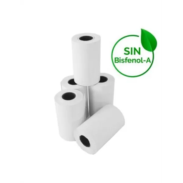 Pack De 10 Rollos De Papel Termico De 57x35mm Libre De Bisfenol A