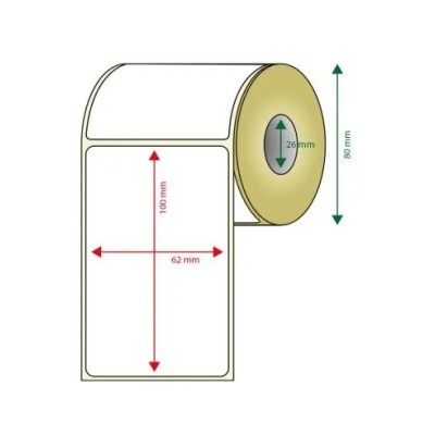 Pack De 6 Rollos De Etiquetas Adhesivas Termicas Blancas Approx