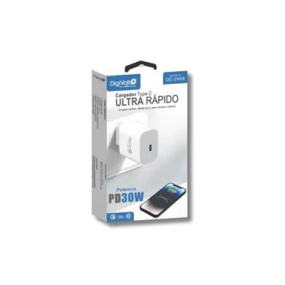 Cargador De Pared Digivolt Qc-2459 Usb-c Ultra Rapido Salida