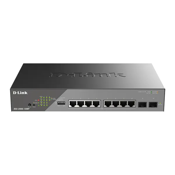 D-Link DSS-200G-10MP/E switch Gestionado L2 Gigabit Ethernet (10/100/1000) Energía sobre Ethernet (PoE) 1U Gris