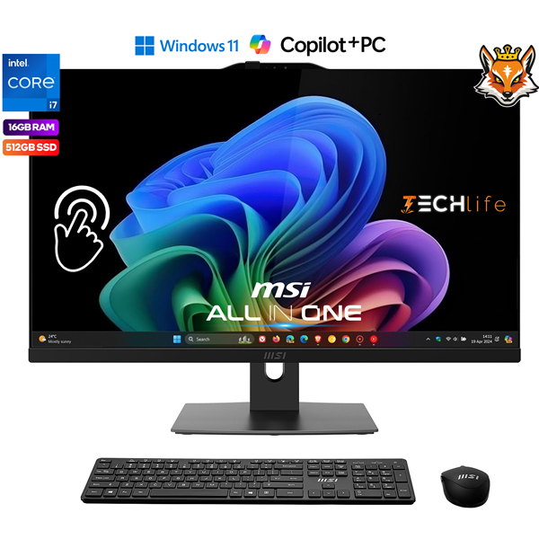 MSI Modern AM242TP-1239ES All-in-One Táctil 24" Intel Core i7-1255u 16GB 512GB SSD W11Pro Negro