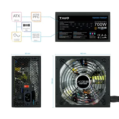 Fuente de Alimentación TooQ TQXGEII-700SAP/ 700W/ Ventilador