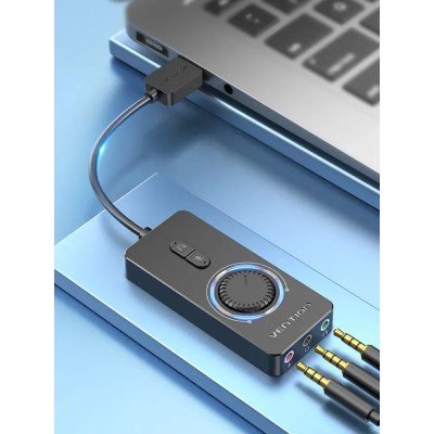 Tarjeta de Sonido Vention CDRBB/ USB Macho - 3x Jack 3.5 Hembra