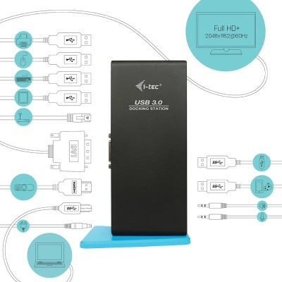 Docking USB 3.0 I-Tec U3HDMIDVIDOCK/ 6xUSB/ 1xUSB Tipo-B/