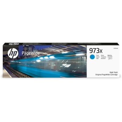 HP Cartucho cian original PageWide 973X de alto rendimiento