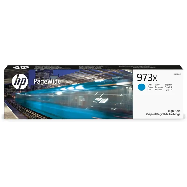 HP Cartucho cian original PageWide 973X de alto rendimiento