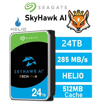 Seagate 24TB SkyHawk AI Surveillance HDD 3.5" 512MB SATA 6GB/s