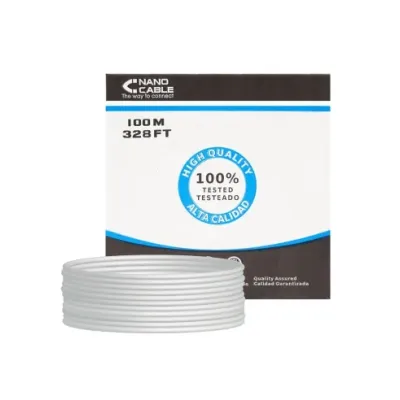 Bobina de Cable RJ45 UTP Nanocable 10.20.0502 Cat.6/ 100m/ Gris
