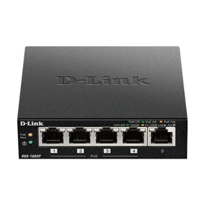 Switch D-Link DGS-1005P 5 Puertos/ RJ-45 10/100/1000 PoE