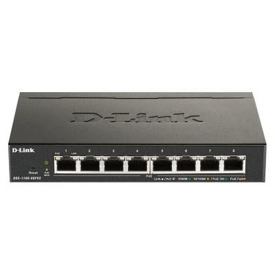 Switch D-Link DGS-1100-08PV2 8 Puertos/ RJ-45 10/100/1000 PoE