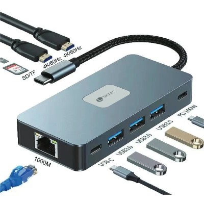 Docking USB Tipo-C Leotec LEDS02/ 3xUSB/ 1xUSB Tipo-C/ 1xUSB