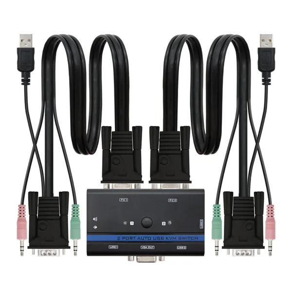 KVM Switch Nanocable 10.12.0001/ PC - CPU: 2 VGA + 2 USB + 4 JACK 3.5 / CONSOLA: 2 USB + VGA + 2 JACK 2.5/ 1.4m