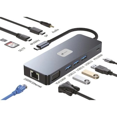 Docking USB Tipo-C Leotec LEDS03/ 3xUSB/ 1xUSB Tipo-C PD/