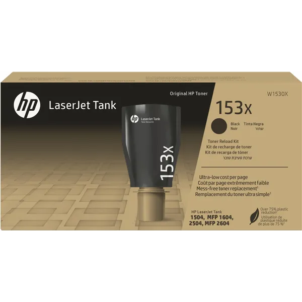 HP 153X Alta Capacidad Kit de Recarga Tóner Original Laserjet Tank Negro W1530X | Kit de Recarga W1530X