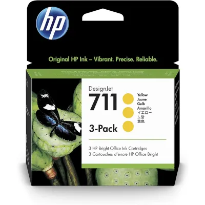 HP 711 Multipack cartuchos 3x Amarillo CZ136A - Cartucho de