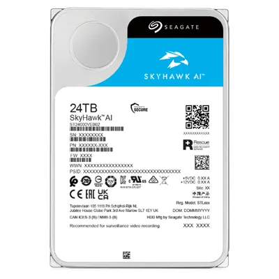 Seagate 24TB SkyHawk AI Surveillance HDD 3.5" 512MB SATA 6GB/s