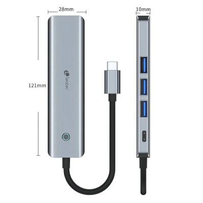 Docking USB Tipo-C Leotec LEDS05/ 3xUSB/ 1xUSB Tipo-C PD/