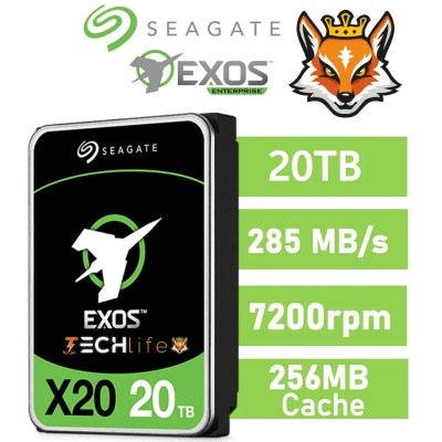 Seagate 20TB Exos X20 512e/4Kn 7200rpm 256MB 3.5" SATA 6GB/s