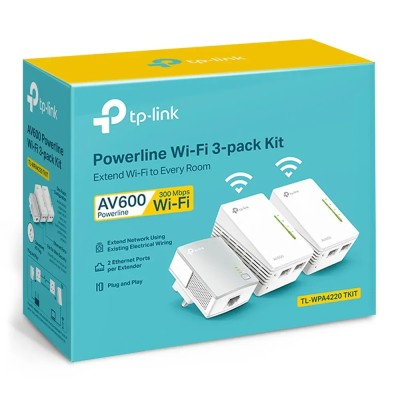 Adaptador Powerline TP-Link WPA4220TKit 500Mbps/ Alcance 300m/