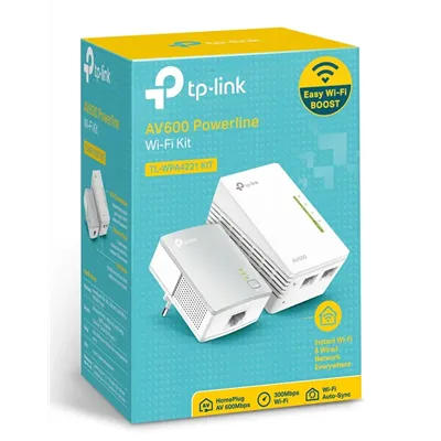 Adaptador Powerline TP-Link WPA4221KIT 600Mbps/ Alcance 300m/