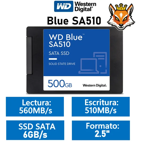 WD SSD Blue SA510 500GB de 2.5" a 560MB/s SATA 6GB/s