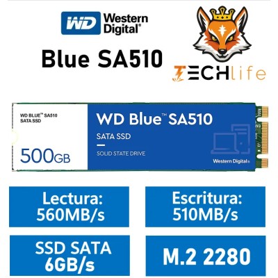 WD SSD Blue SA510 SSD 500GB a 560MB/s M.2 2280