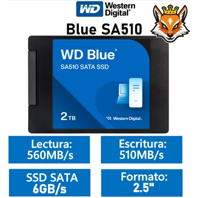 WD SSD Blue SA510 2TB de 2.5" a 560MB/s SATA 6GB/s