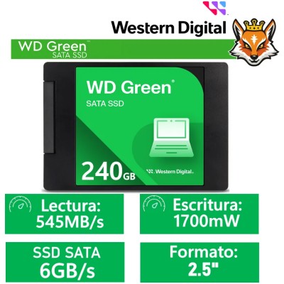 WD SSD Green 240GB de 2.5" a 545MB/s SATA 6GB/s