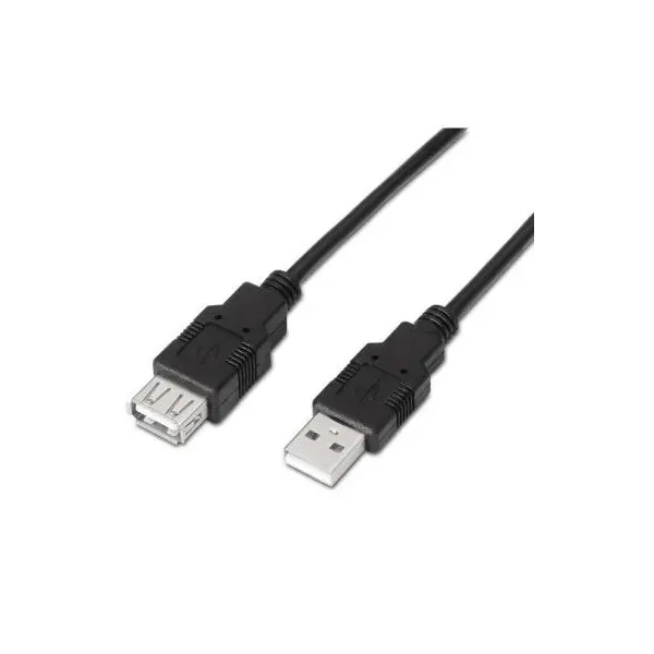 Cable Alargador USB 2.0 Aisens A101-0016/ USB Macho - USB Hembra/ 1.8m/ Negro