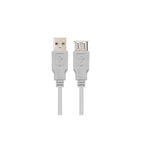 Cable Alargador USB 2.0 Nanocable 10.01.0202/ USB Macho - USB Hembra/ 1m/ Beige
