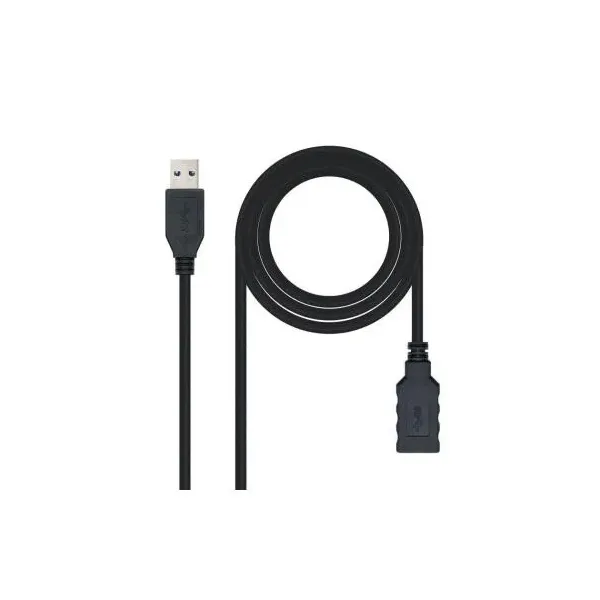 Cable Alargador USB 3.0 Nanocable 10.01.0901-BK/ USB Macho - USB Hembra/ 1m/ Negro